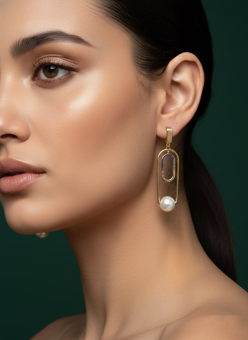 Elegant Pearls Beaded Hoop Earrings