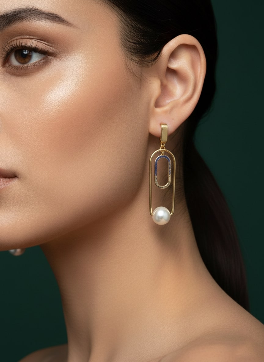 Elegant Pearls Beaded Hoop Earrings