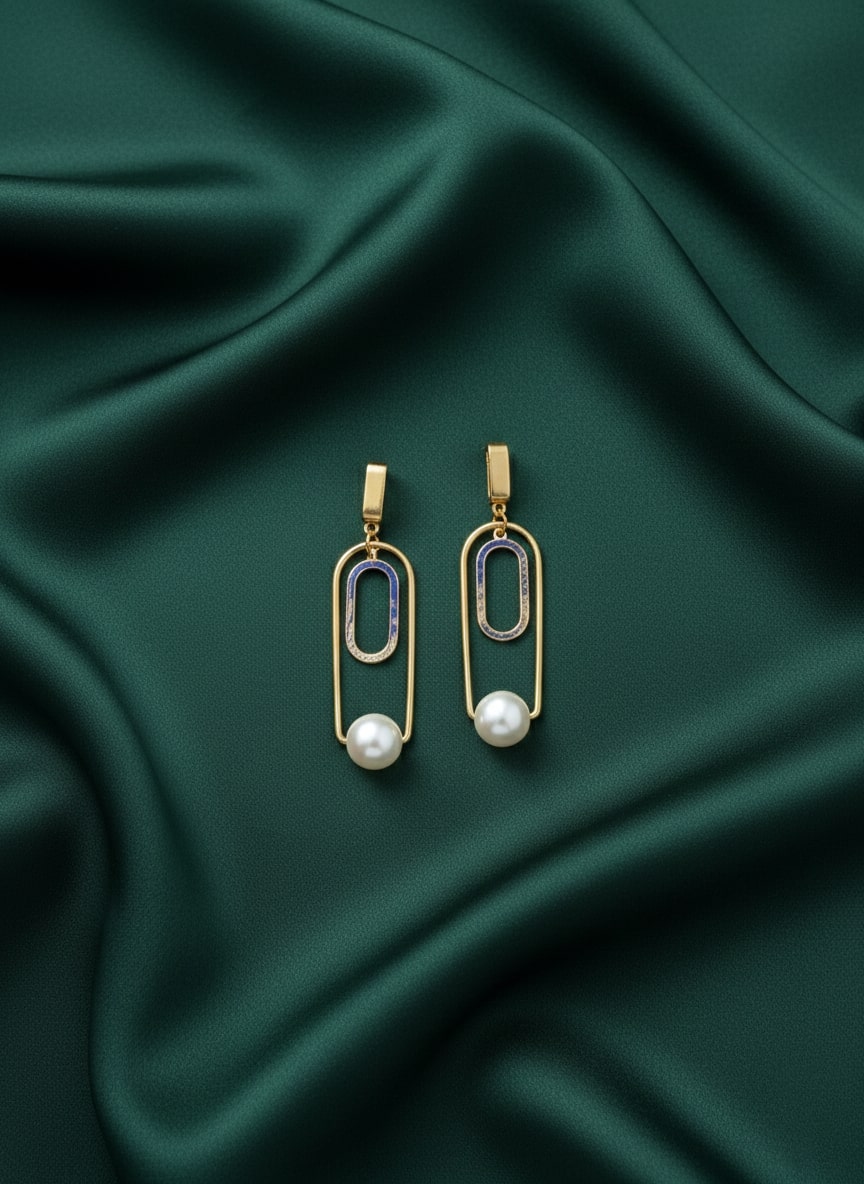 Elegant Pearls Beaded Hoop Earrings