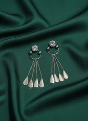 Fancy Silver Plated Tassels Earrings