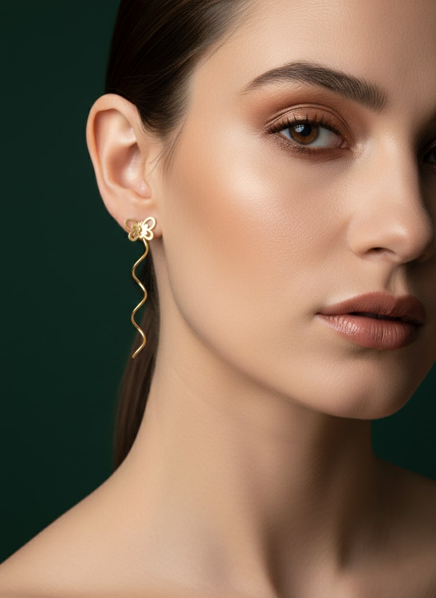 Spiral Contemporary Korean Drop Earrings