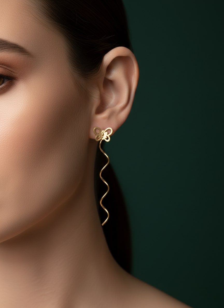 Spiral Contemporary Korean Drop Earrings
