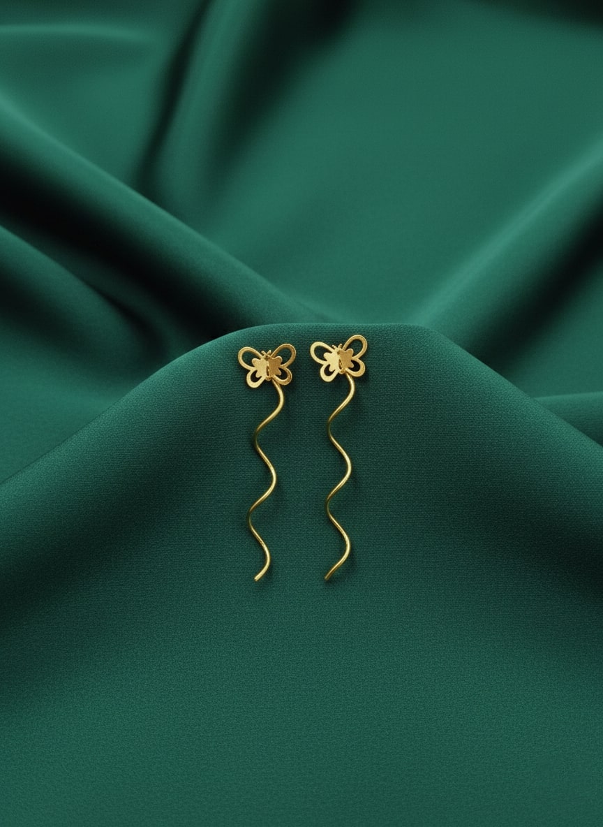 Spiral Contemporary Korean Drop Earrings