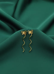 Spiral Contemporary Korean Drop Earrings