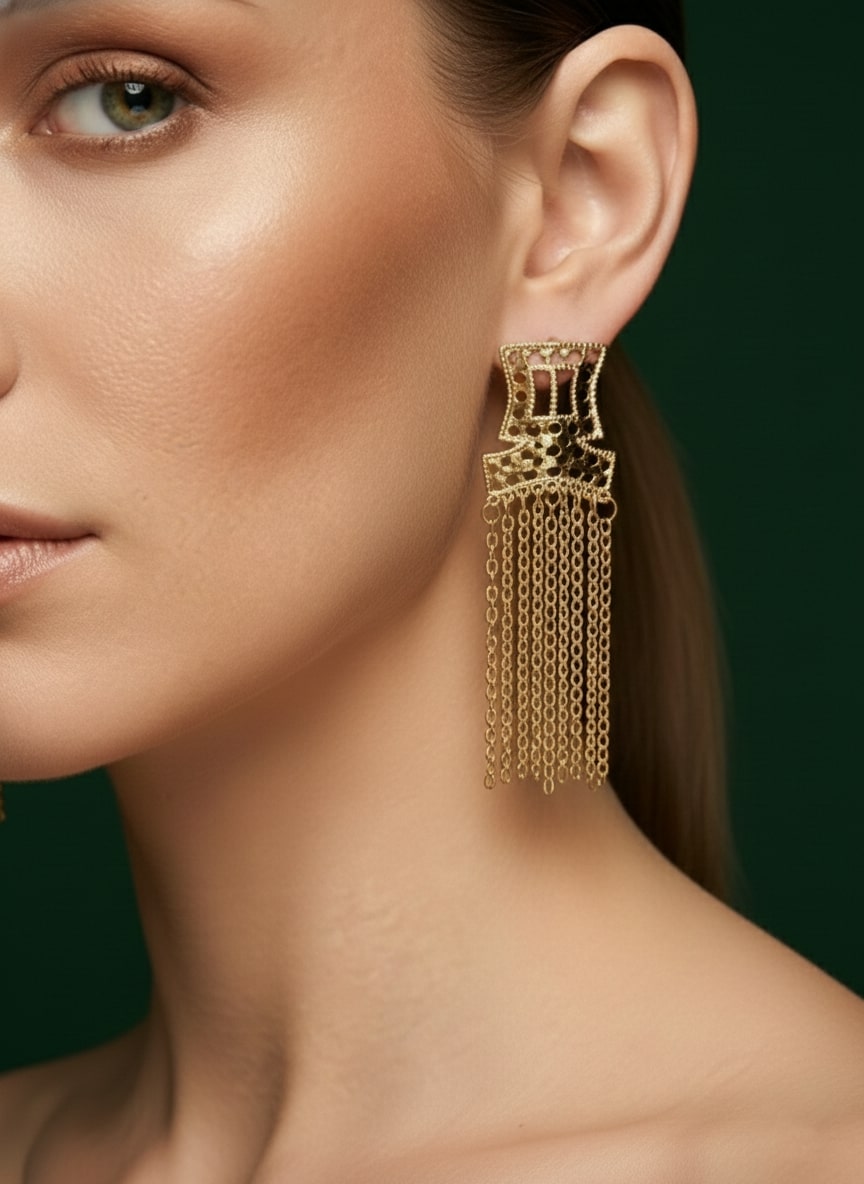 Antique Contemporary Tasselled Drop Earrings