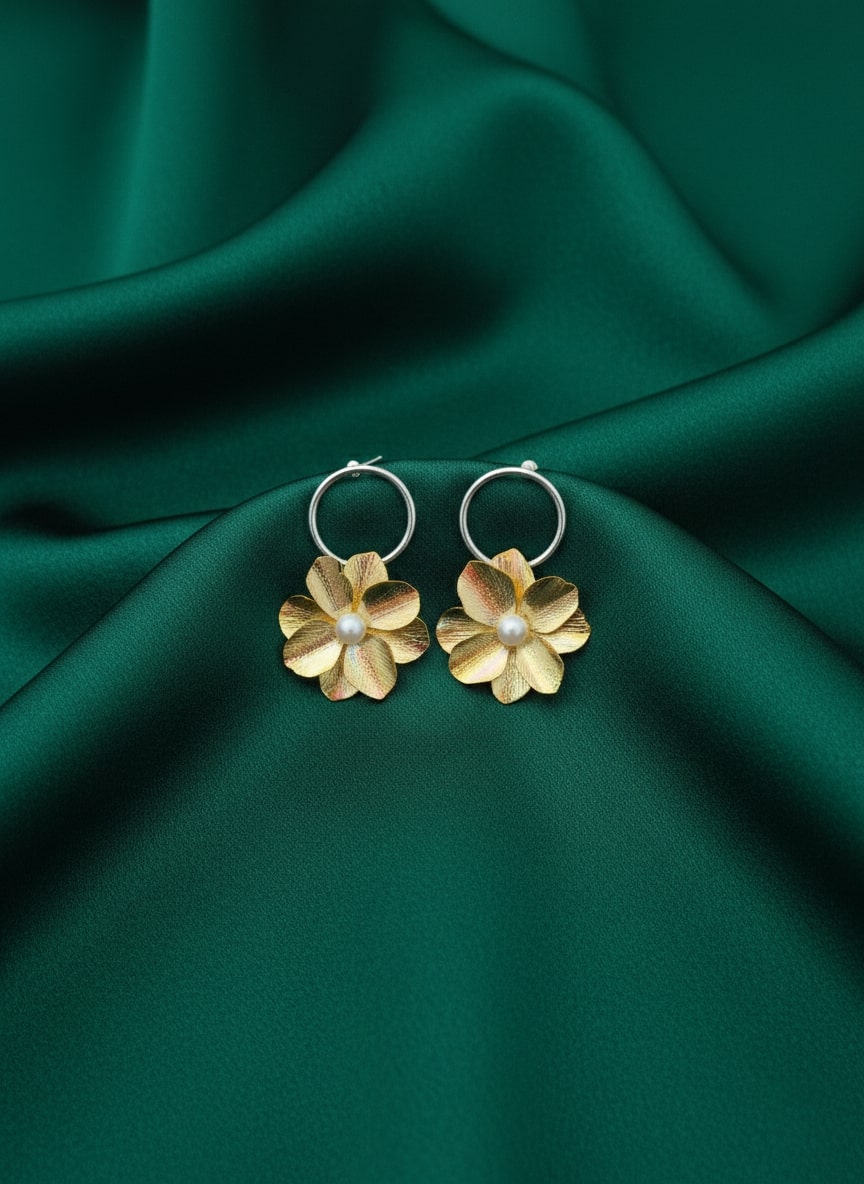 Flower-shaped Drop Earring