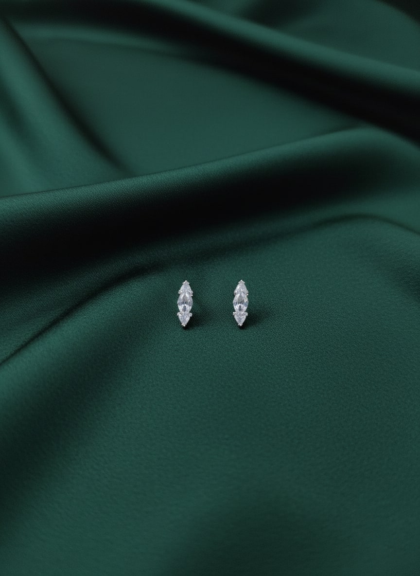 Solitaire Cubic Zirconia Stone Studded Studs