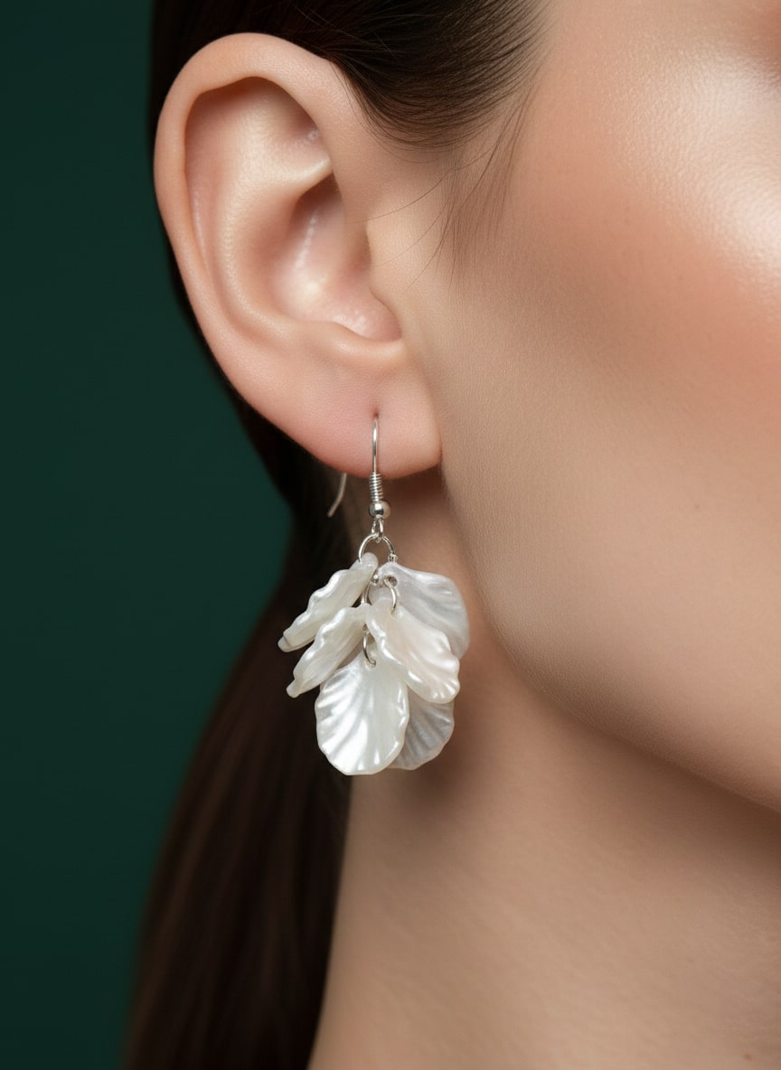 Unique Sea Shell Flower Shaped classic Drop Earring