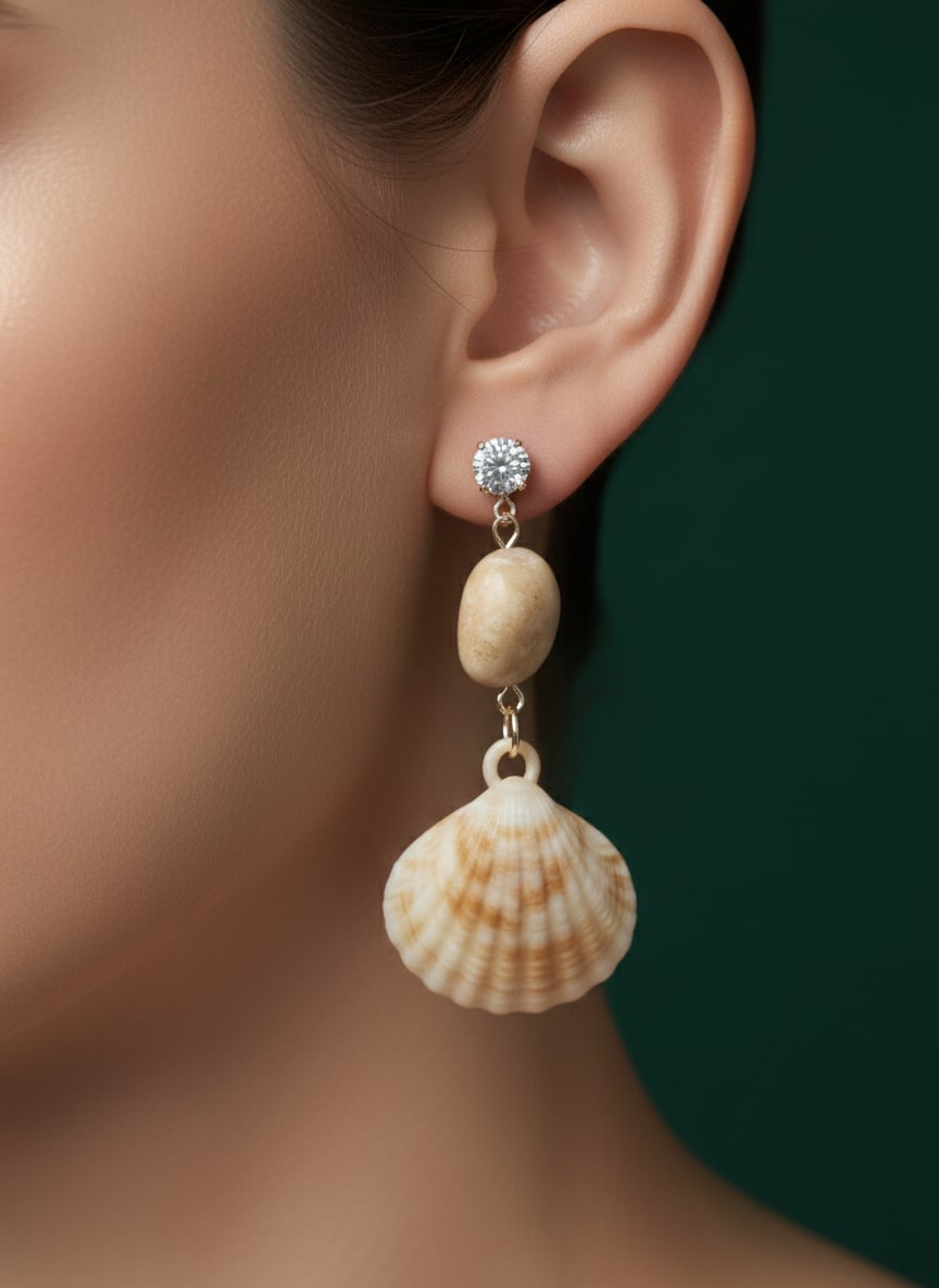 Unique Sea Shell Flower Shaped classic Drop Earring