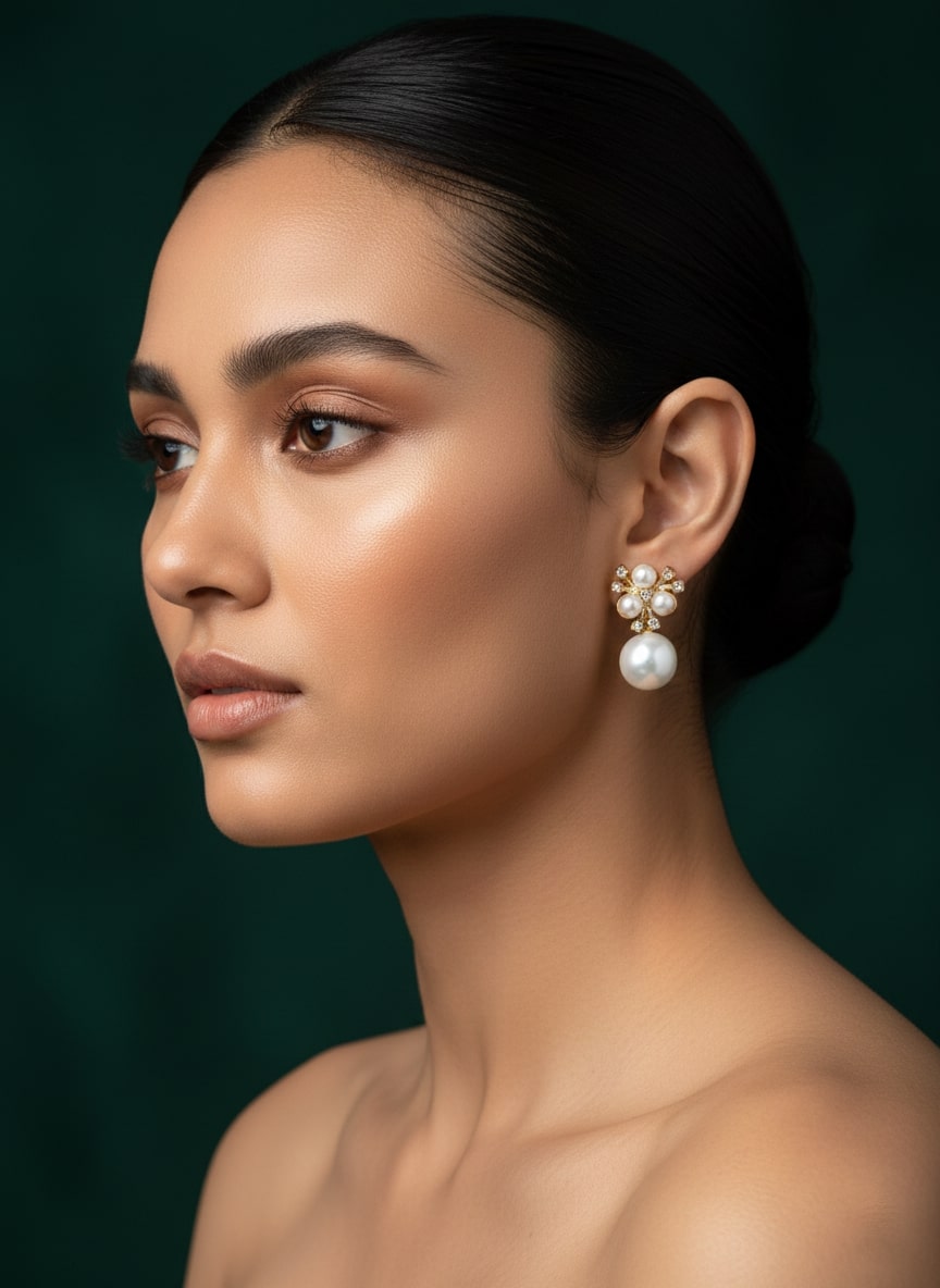 Trendy Pearls Beaded Drop Earring