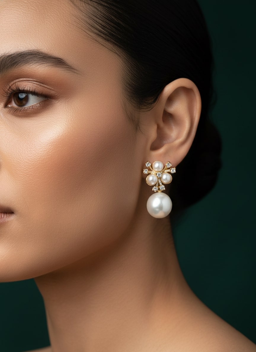 Trendy Pearls Beaded Drop Earring
