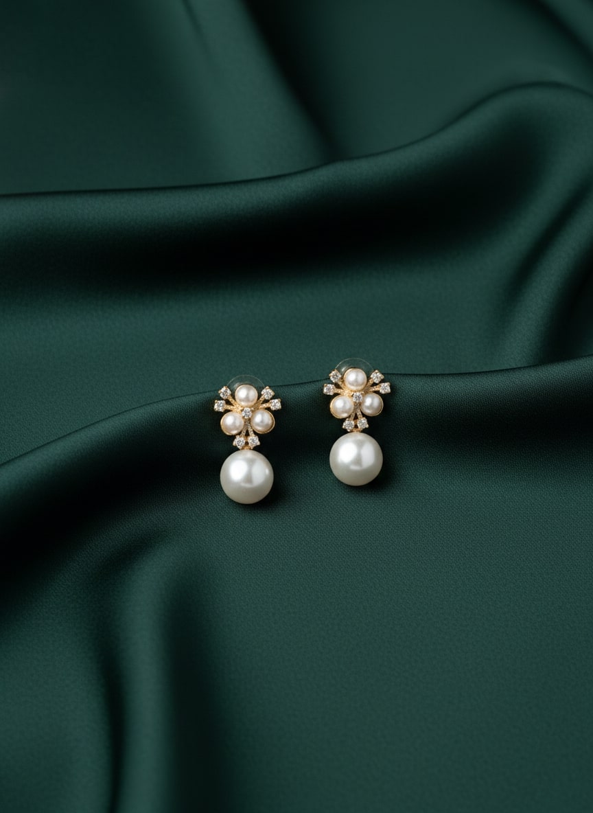 Trendy Pearls Beaded Drop Earring