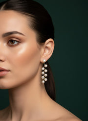 Leaf Design pearl beaded Drop Earring