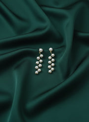 Leaf Design pearl beaded Drop Earring