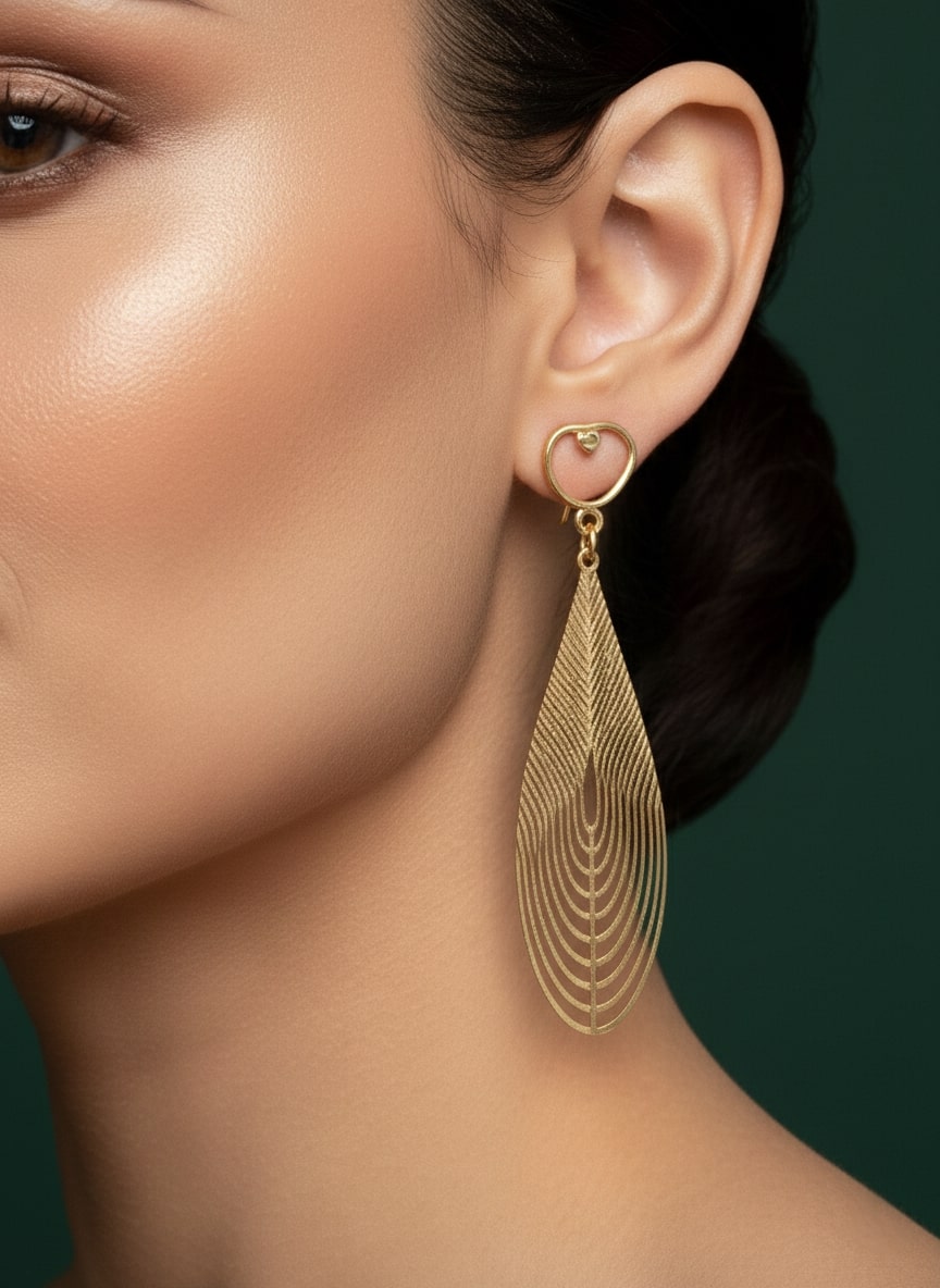 Little Heart Studded Contemporary Drop Earrings