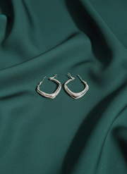 Silver Plated Classic AD Stone Hoop