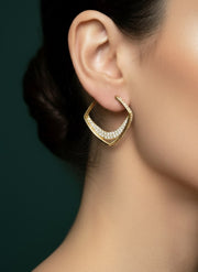 Gold Plated Classic AD Stone Hoop