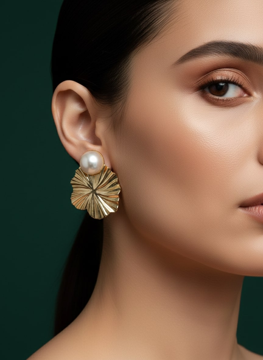 Pearl Contemporary Drop Earrings