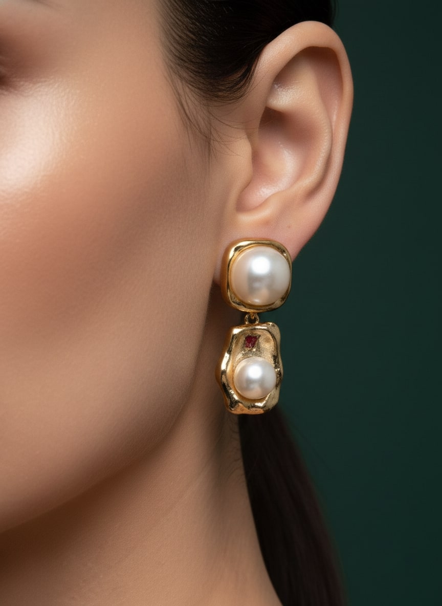 Fancy Pearl Drop Earrings