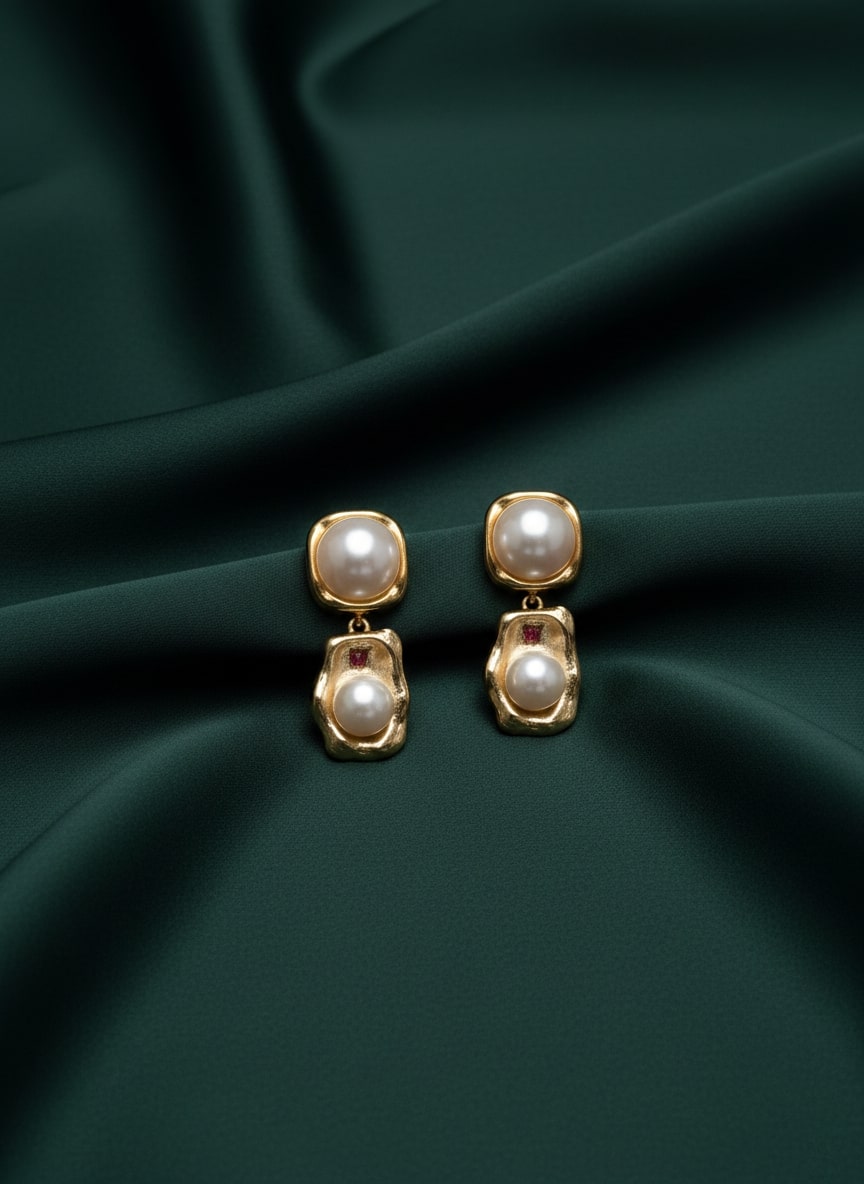 Fancy Pearl Drop Earrings