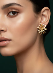 Golden Floral Studs