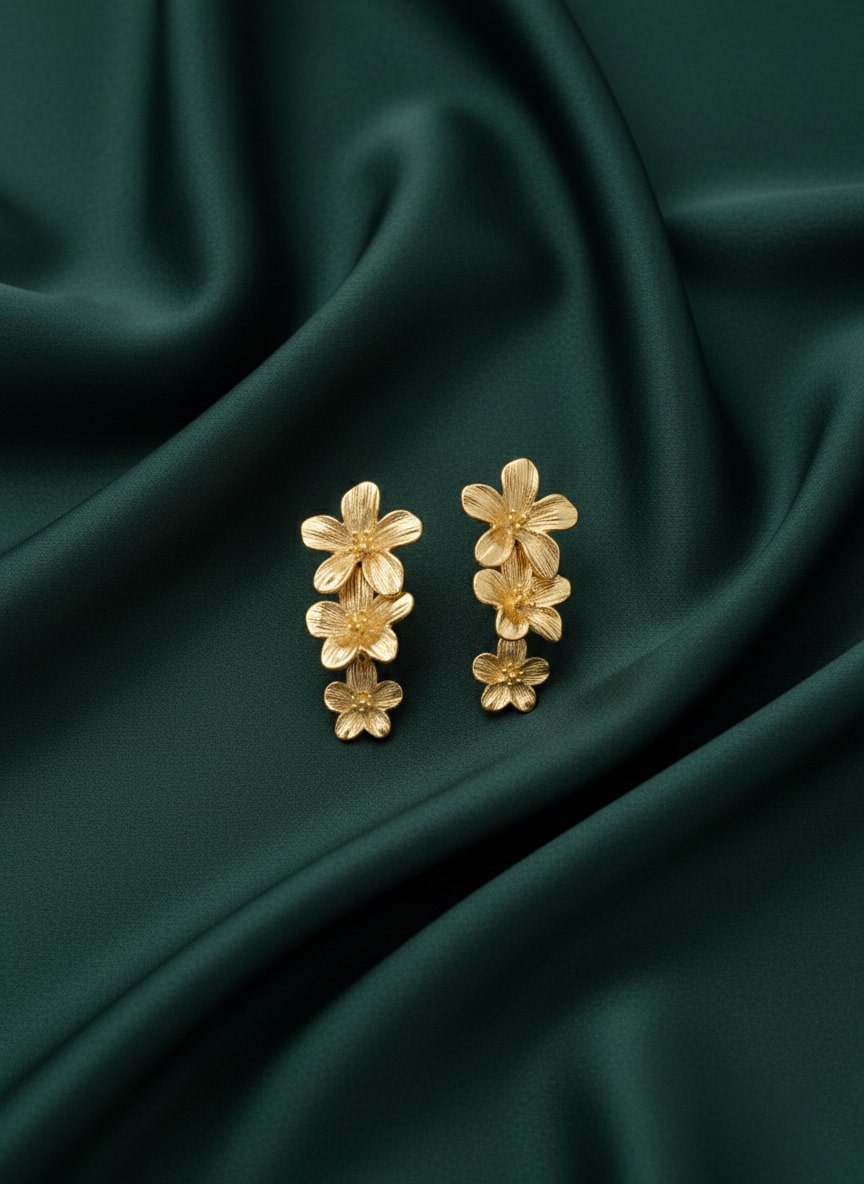 Unique Flower Design Drop Earring