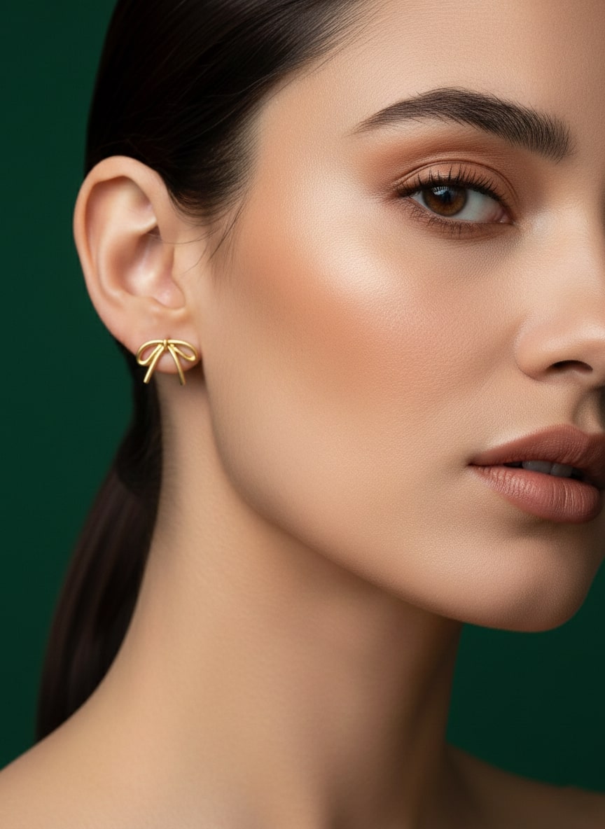 Golden Bow Studs