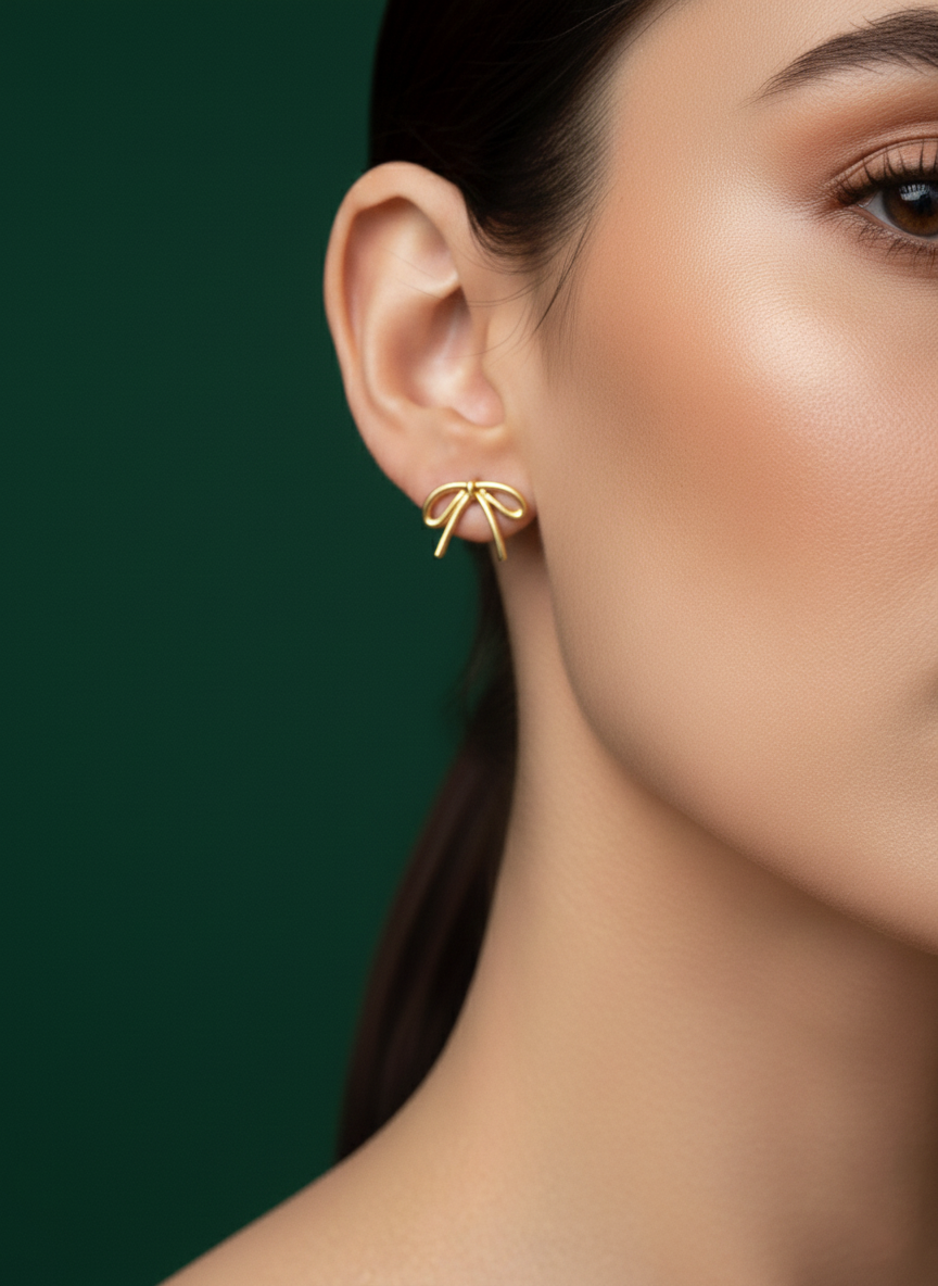 Golden Bow Studs