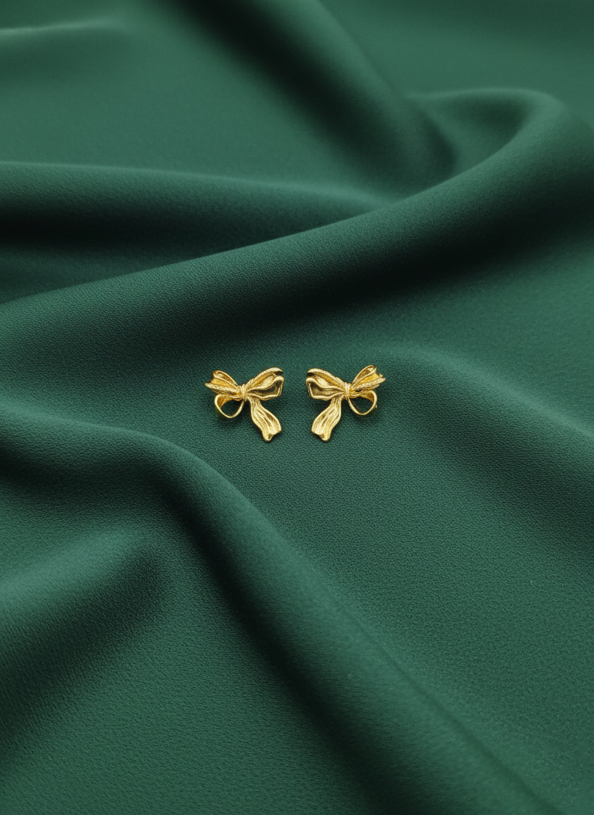 Stylish Golden Bow Studs