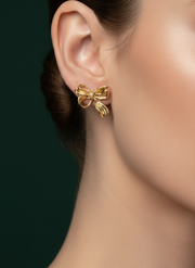 Stylish Golden Bow Studs