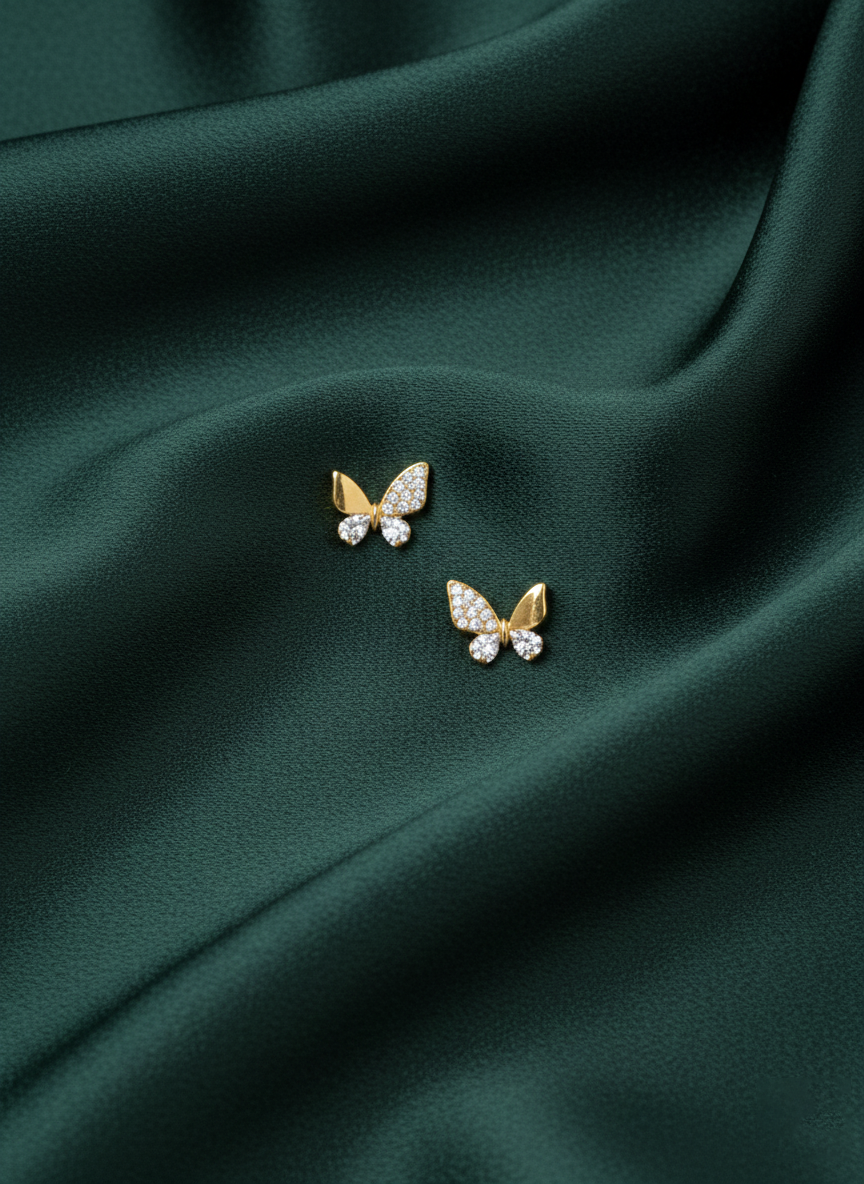 Fancy AD stone Butterfly Studs