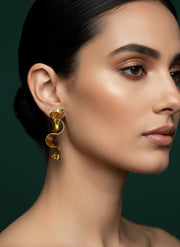Gold-Plated Twisted Drop Earrings
