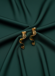 Gold-Plated Twisted Drop Earrings