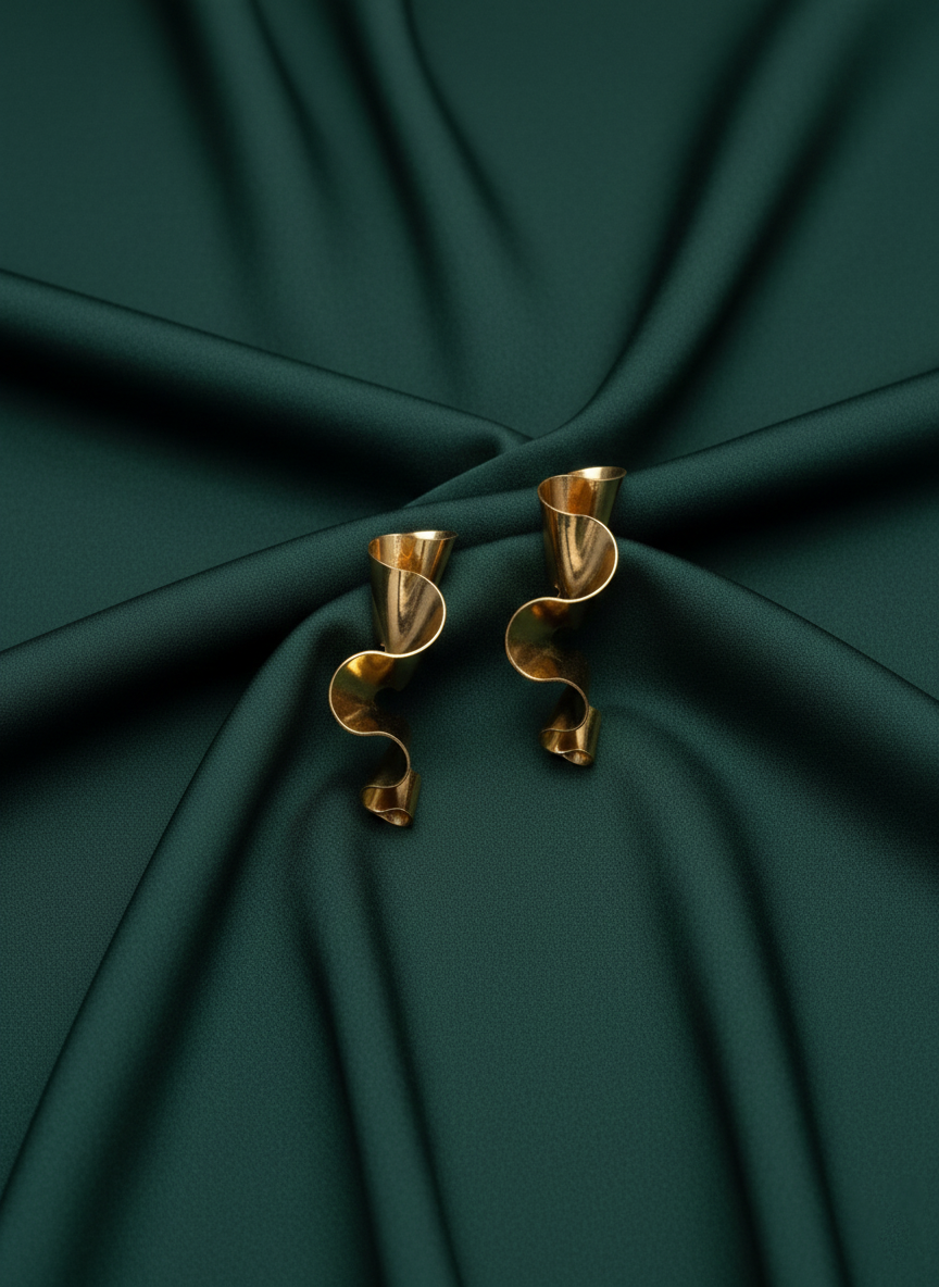 Gold-Plated Twisted Drop Earrings