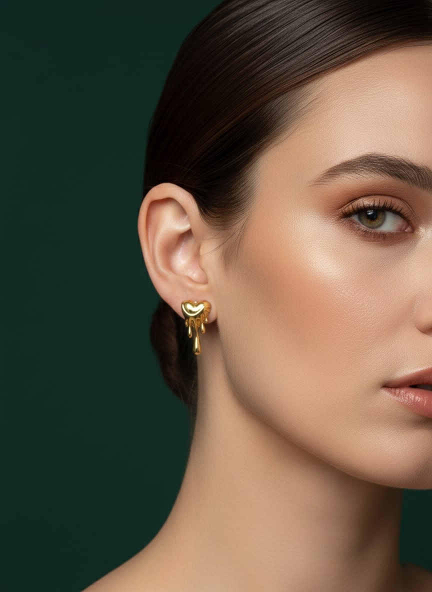 Golden Heart Studs