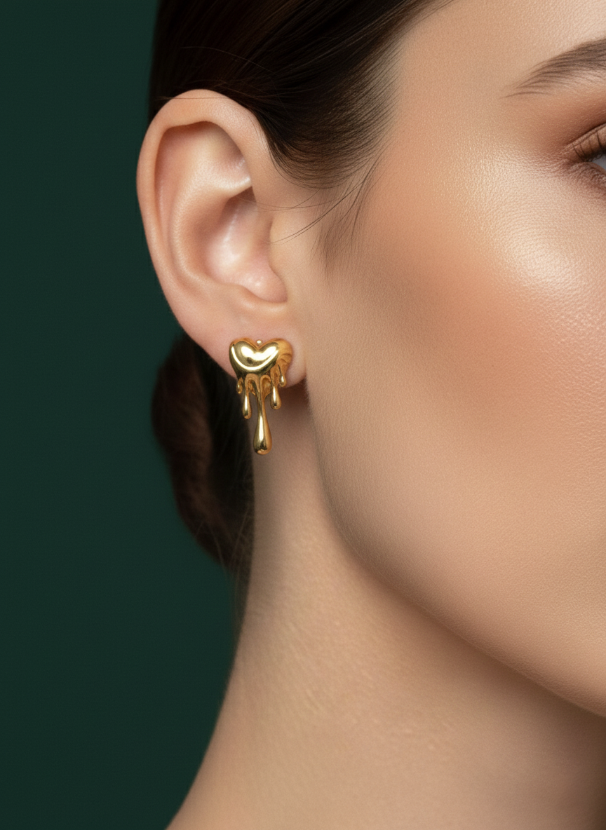 Golden Heart Studs