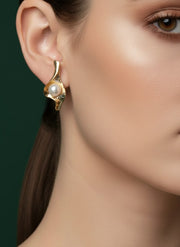 Beautiful Leaf With Pearl Earrings