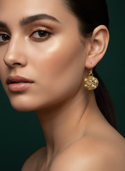 Golden Bulb style hoop with Pearls