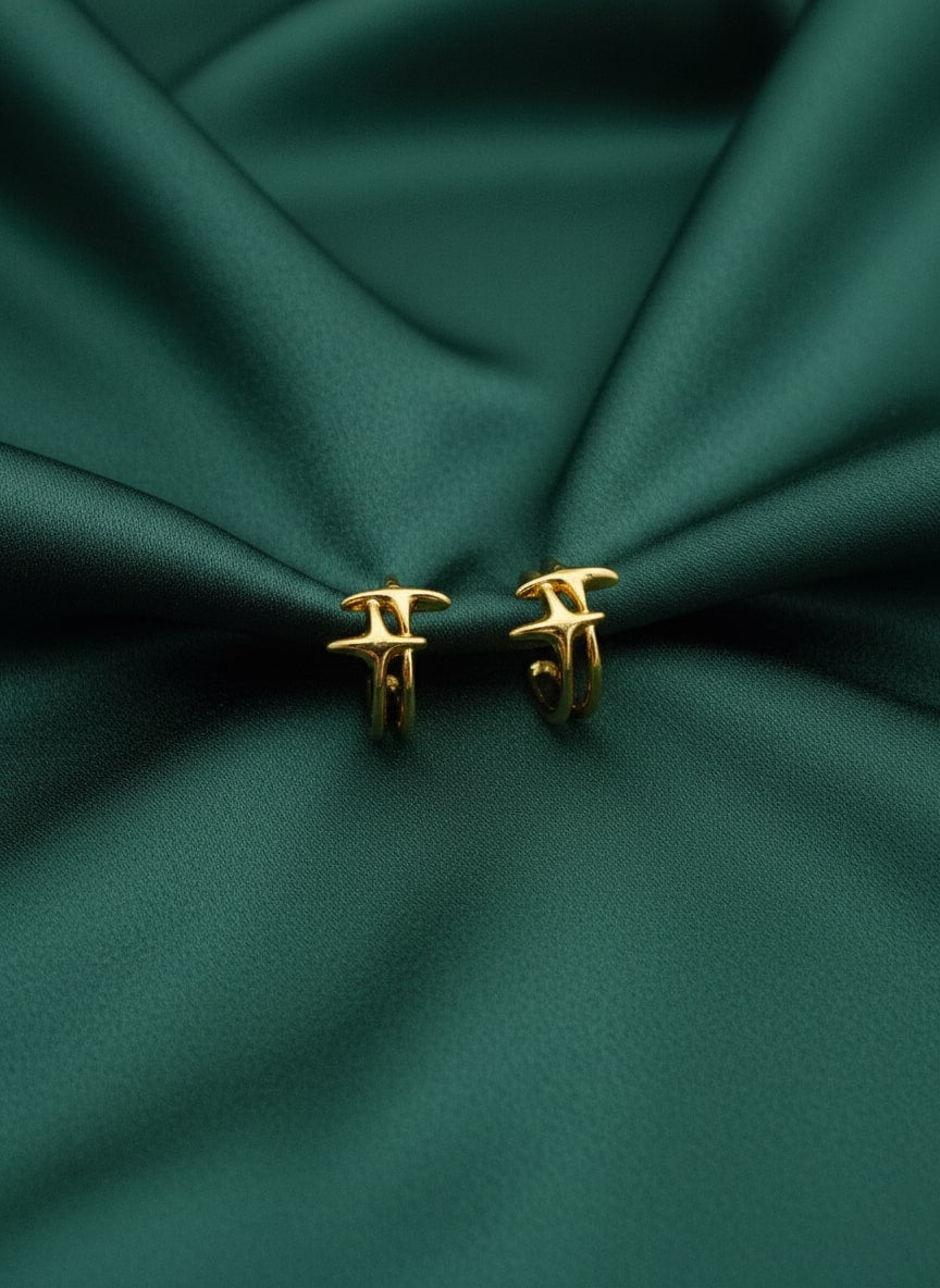 Golden Daball ring hoops