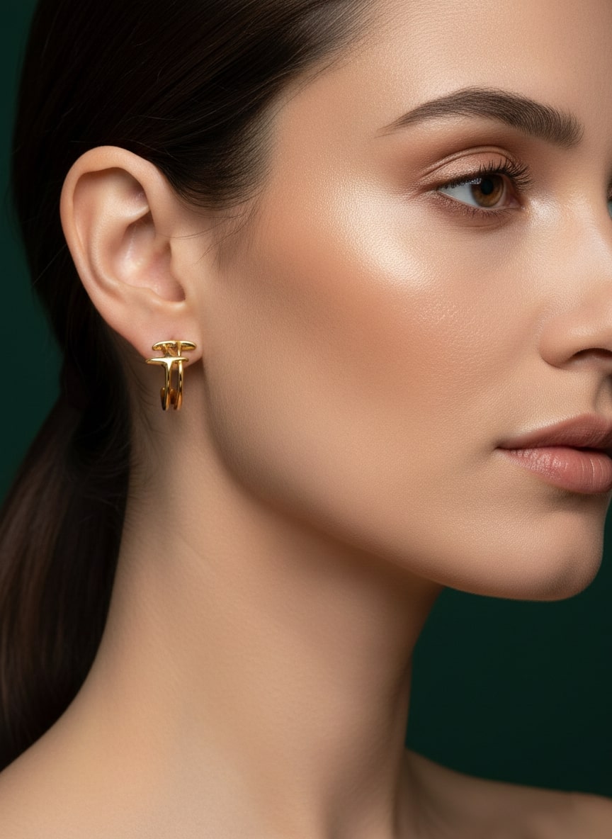 Golden Daball ring hoops