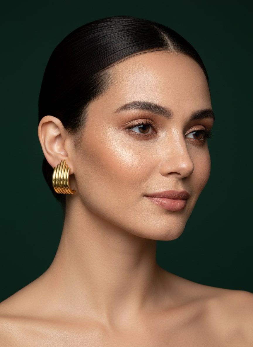 Golden Stylish Hoops