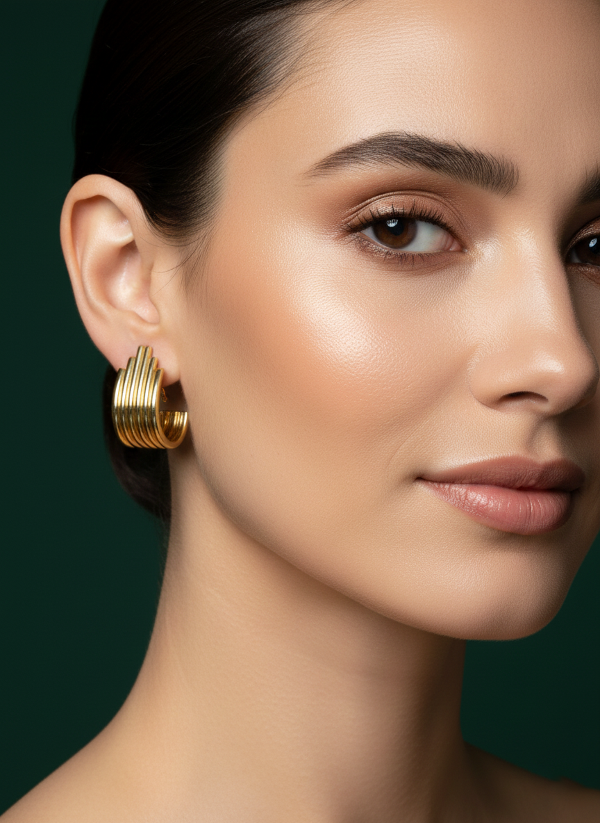 Golden Stylish Hoops