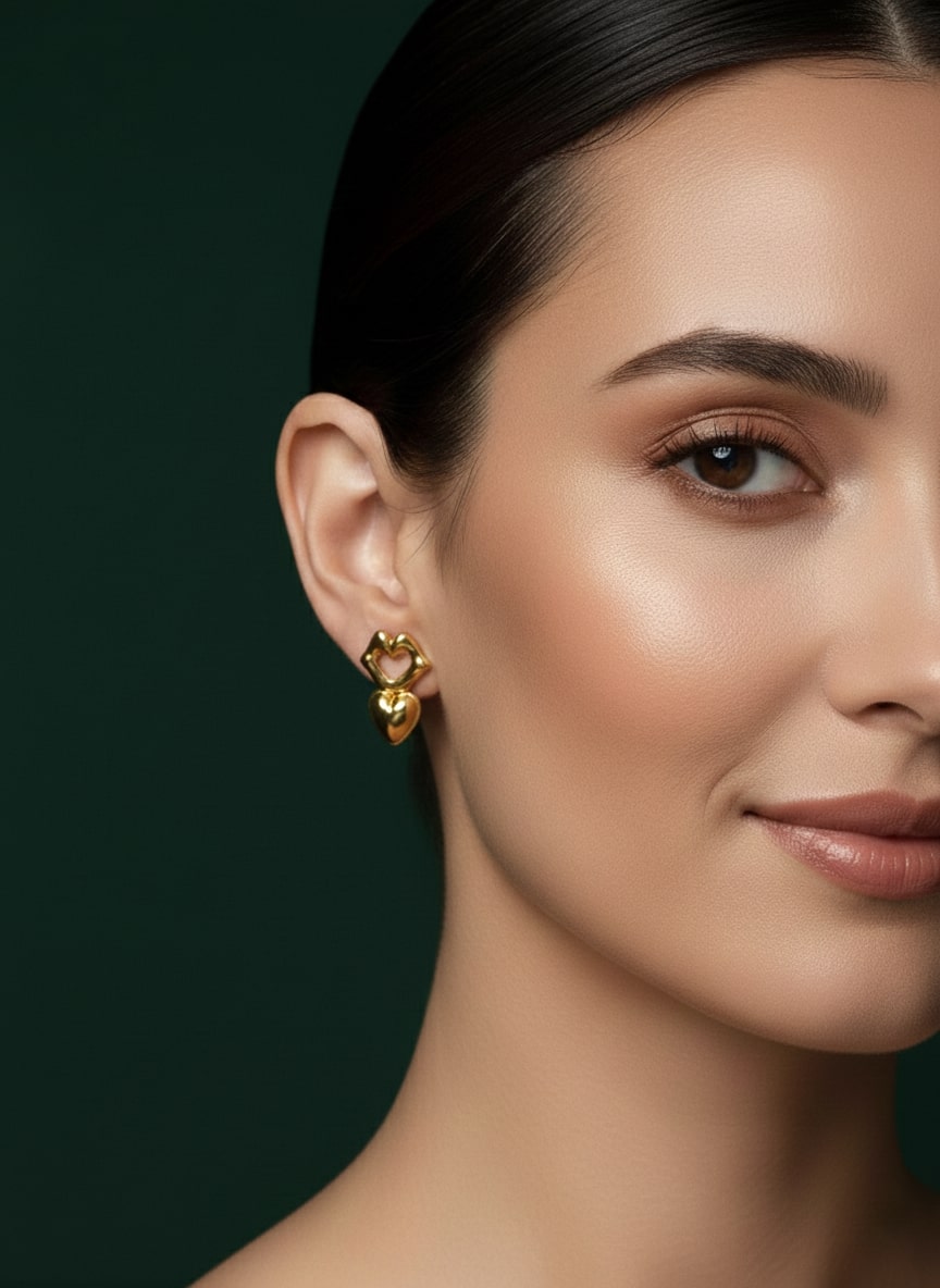 Unique Stylish Heart Shape Studs
