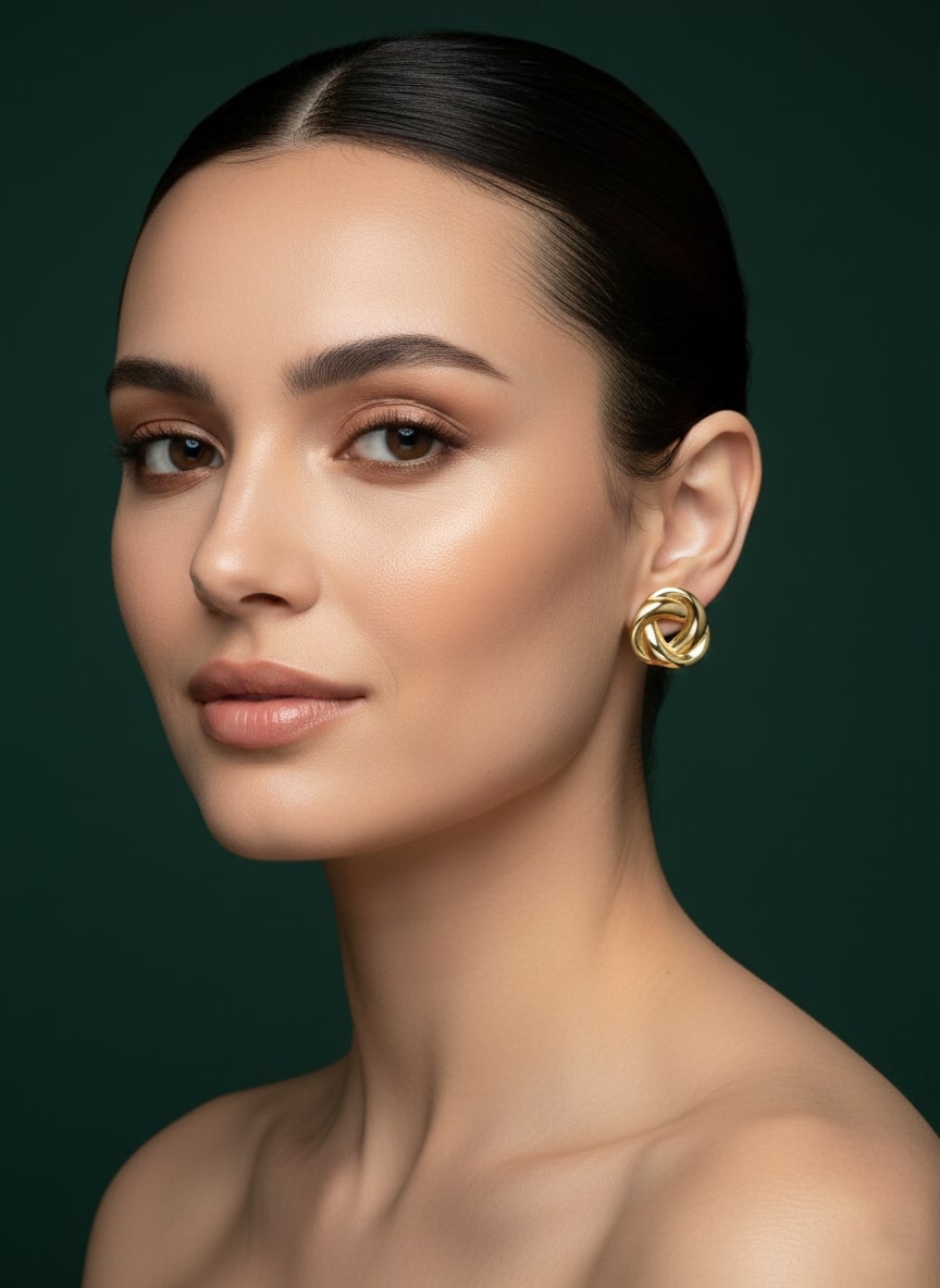 Golden Twisted Studs