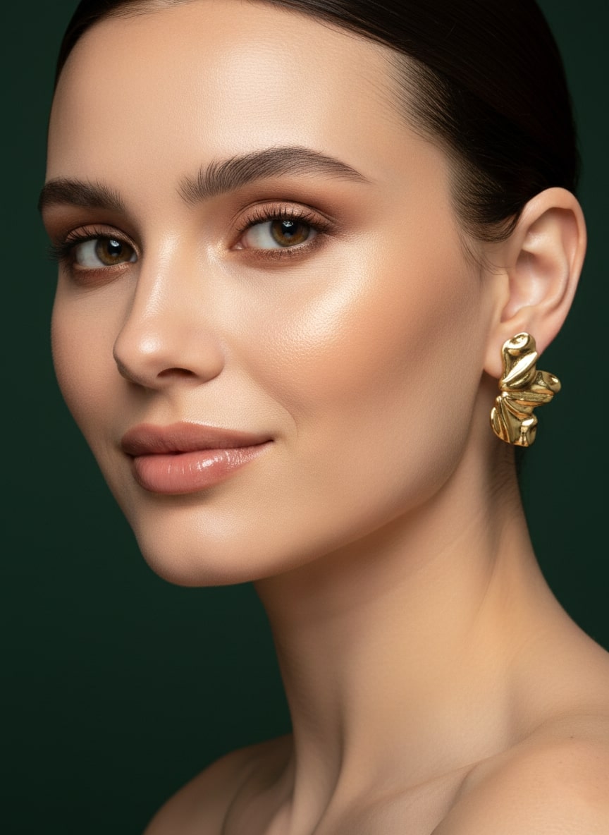 Unique Half Flower Beautiful Studs