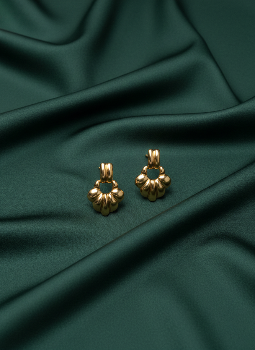 Fancy Golden Alloy Earrings