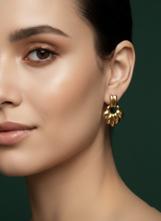 Fancy Golden Alloy Earrings