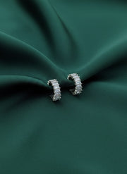 Silver Plated American Diamond Hoops