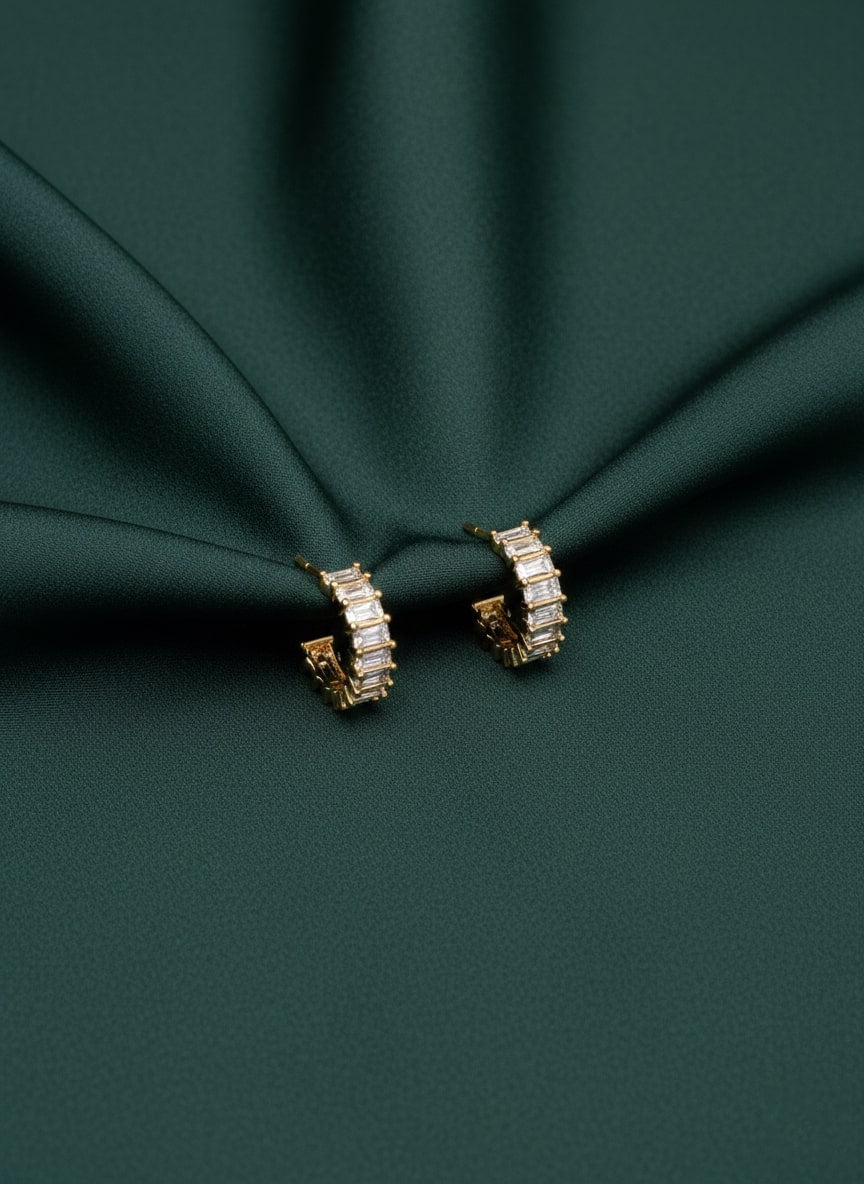Fancy American Diamond Bali Hoops