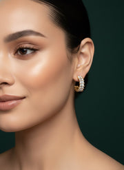 Fancy American Diamond Bali Hoops